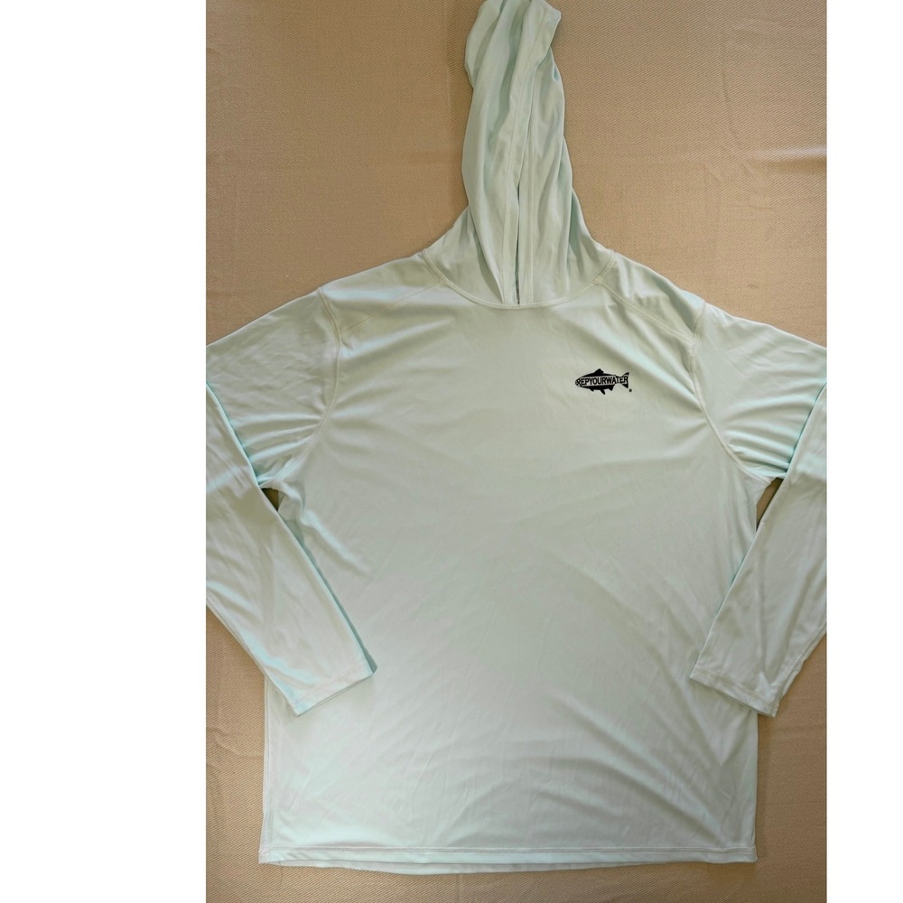 RepYourWater Men XXL Mint Green Performance Fishing Sun Hoodie